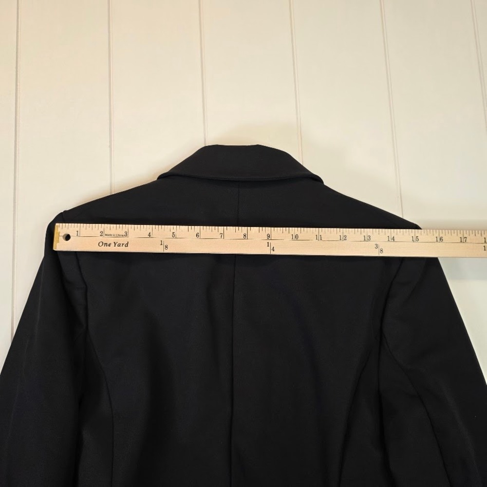 Quince Women's S Scuba Blazer Black Zipper Pocket Single Breasted Recycled Nylon - Picture 13 of 14